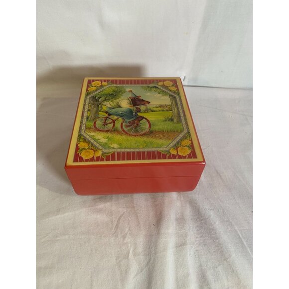 Vintage 1987 The Cyclist Bywater Hollow Musical Jewelry Box by Heirloom Traditio - Picture 1 of 9